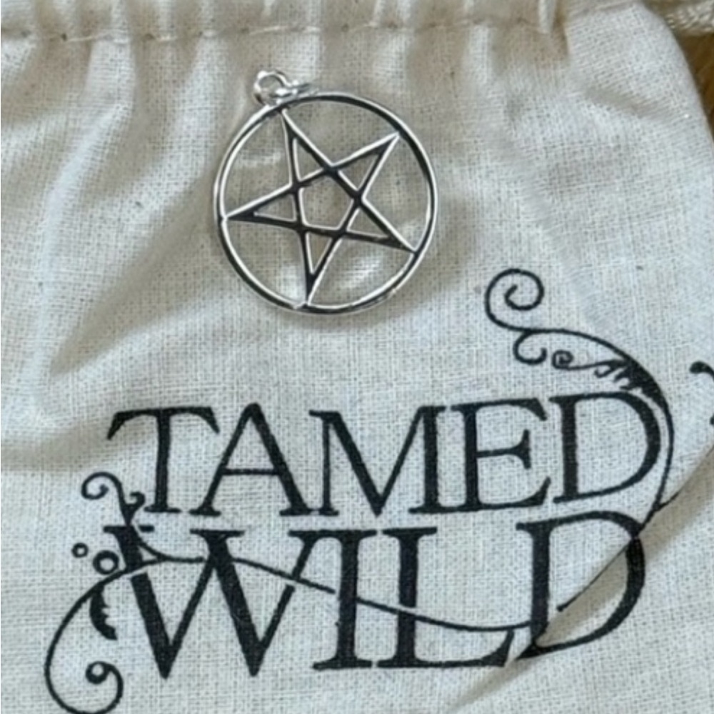 Tamed Wild Silver Pentacle Pentagram Pendant New with Bag